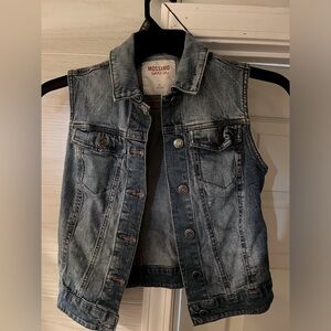 Mossimo Supply Co Denim Vest Button Jean Distressed Size Small